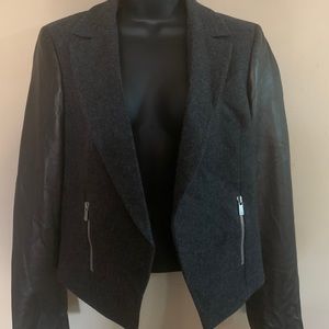 Michael Kors Charcoal Gray leather Jacket size 8